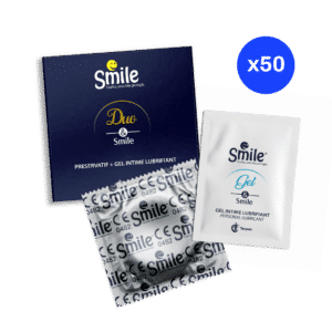 Pochettes Duo & Smile® - Pack de 50 pochettes avec préservatif + lubrifiant